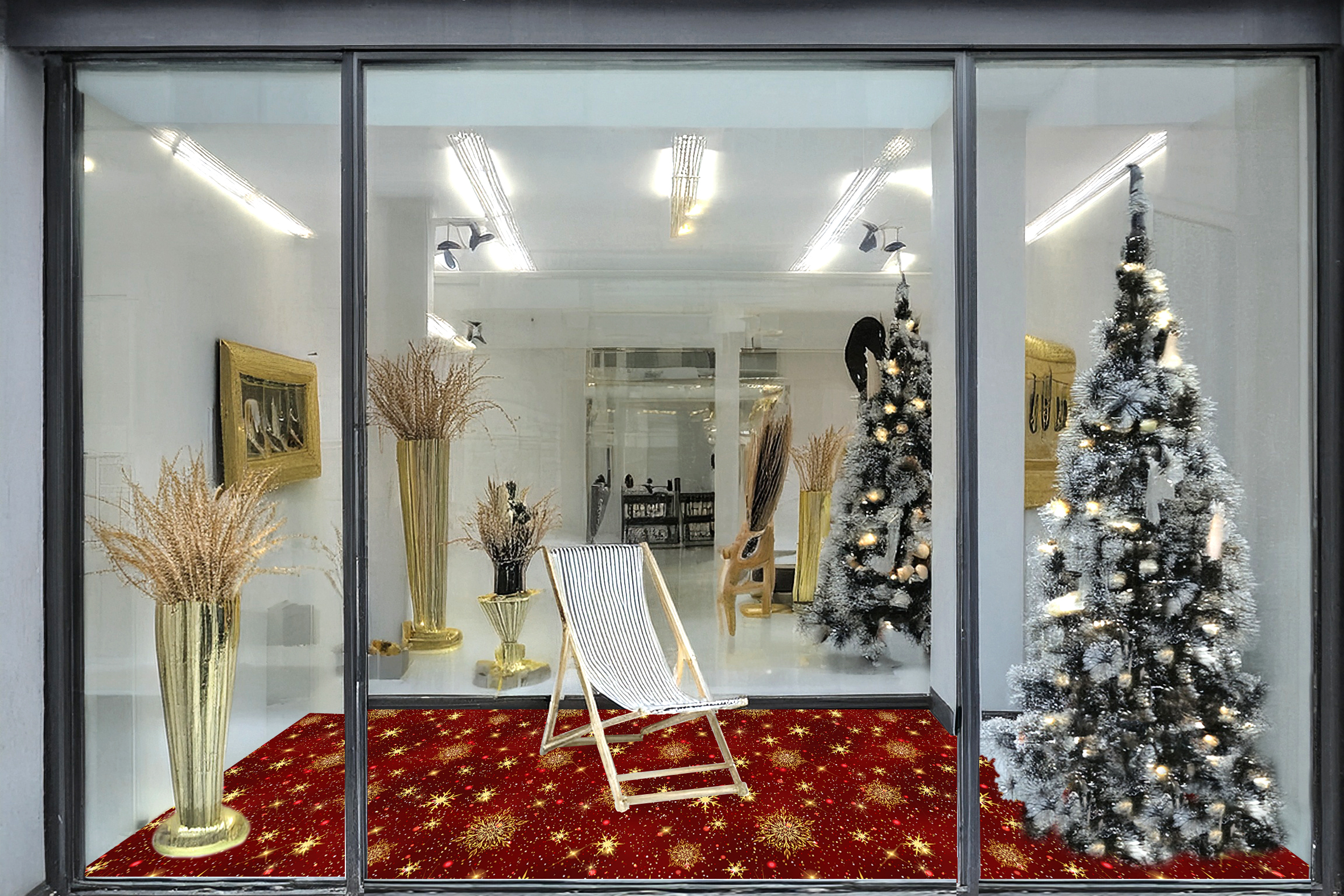 Stuhl, Gebäude, Weihnachtsdekorationen, Pflanze, Geschäft