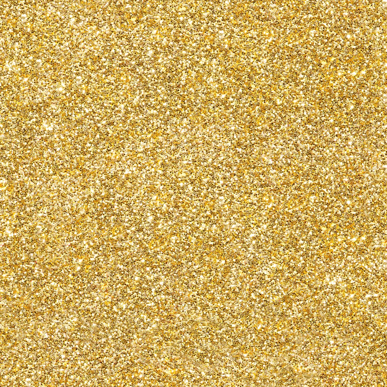Nahaufnahme einer goldenen Glitzertextur mit funkelnden Partikeln als dekoratives Designmotiv
