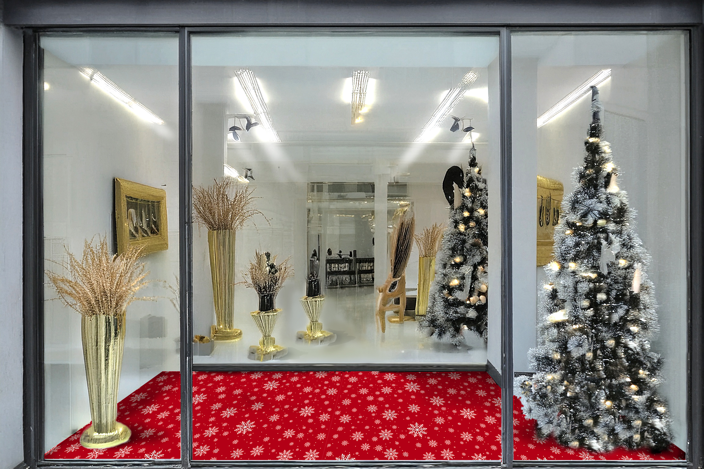 Gebäude, Geschäft, Weihnachtsdekorationen, Pflanze, Schaufenster-Display